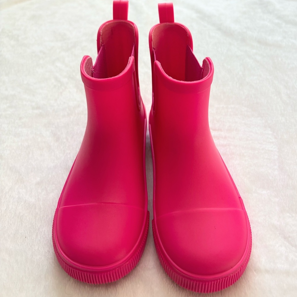 Neon Pink Kids Rain Boots
